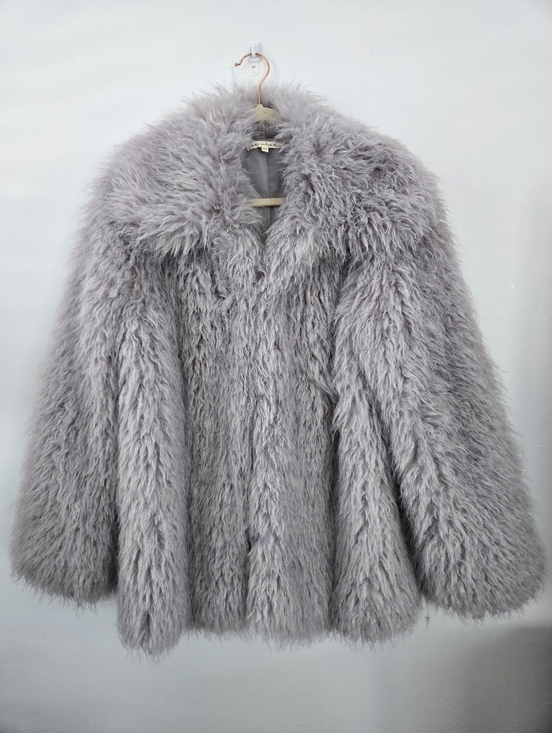 Et Clet Jackets & Blazers - ET CLET Faux Fur Oversized Sailor Collar Coat Grey Size Medium/Large.